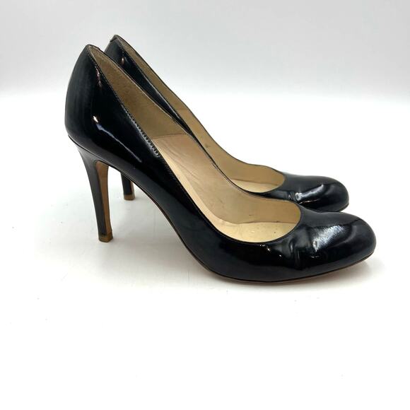 LK Bennett Shilo Patent Leather Court Shoes Stiletto Heels Custom Dyed Black - Picture 2 of 8